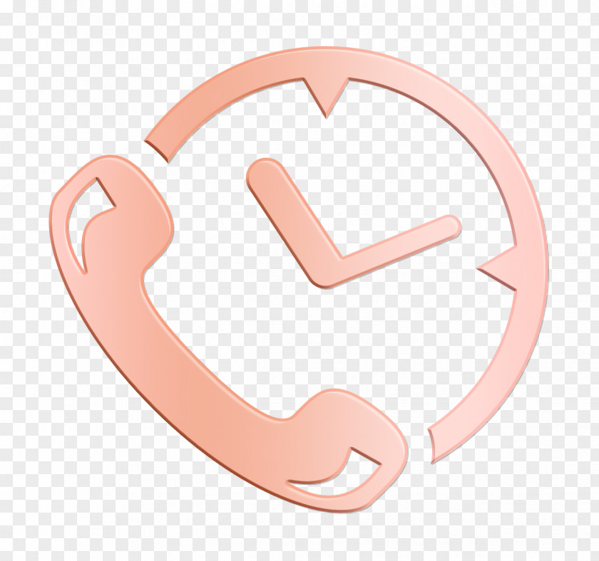 Phone Auricular And Clock Delivery Symbol Icon Business PNG