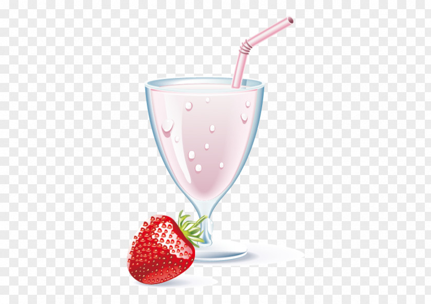 Vector Glass Milkshake Smoothie Strawberry Drink PNG