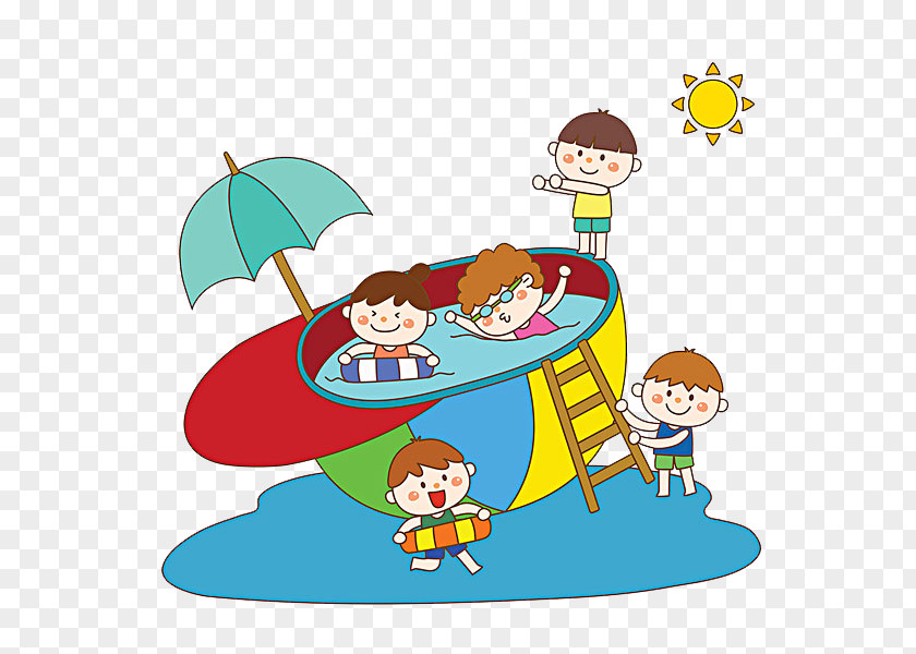 A Swimming Child Clip Art PNG