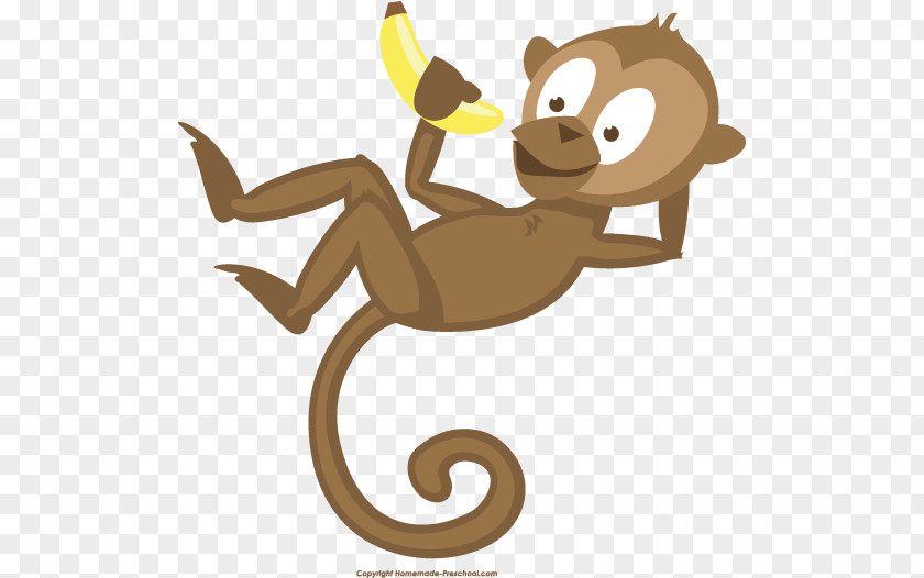 Cute Monkey Primate Animal Tail Clip Art PNG