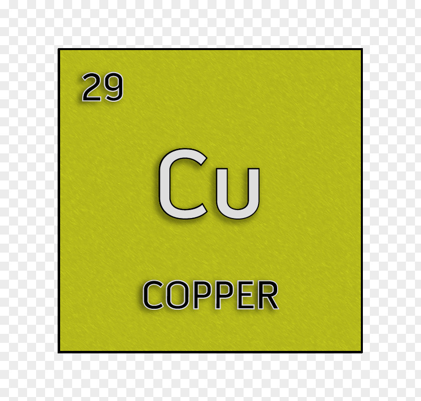 Copper Chemical Symbol Green Silver Element Cell Periodic Table PNG