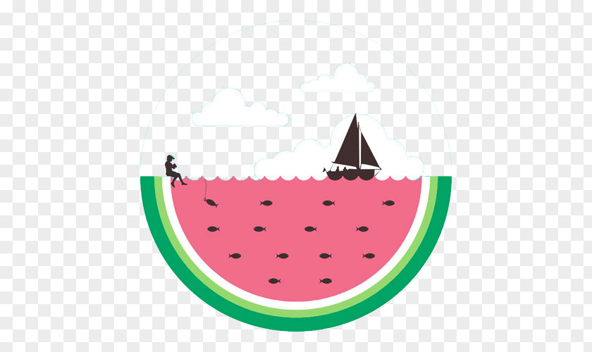 Creative Watermelon Sea Auglis Graphic Design Fruit Illustration PNG