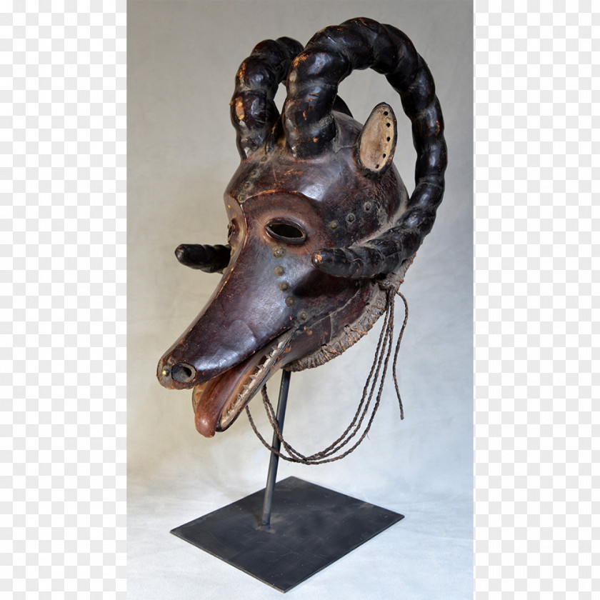 Mask N'tomo Face Bronze Sculpture PNG