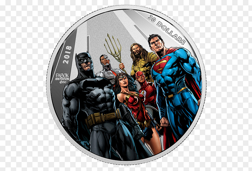 Batman The World's Greatest Super-Heroes Justice League Coin Silver PNG