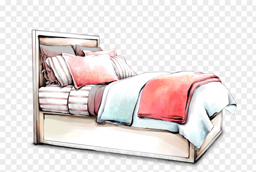 Hand-painted Bed Interior Design Services Drawing Furniture Sketch PNG