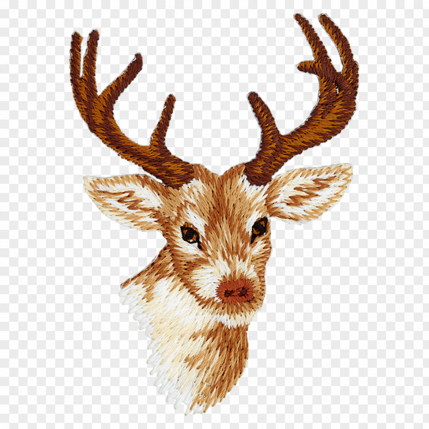 Deer Embroidered Patch Embroidery Textile Iron-on PNG