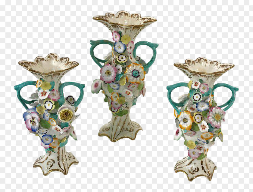 Vase Coalport Porcelain Garniture Faience PNG