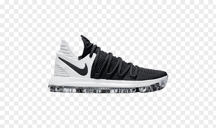 Nike Zoom Kd 10 KD Black White X Boys Basketball Shoe PNG