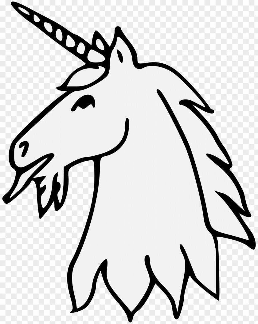 Unicorn Head Line Art Drawing Clip PNG