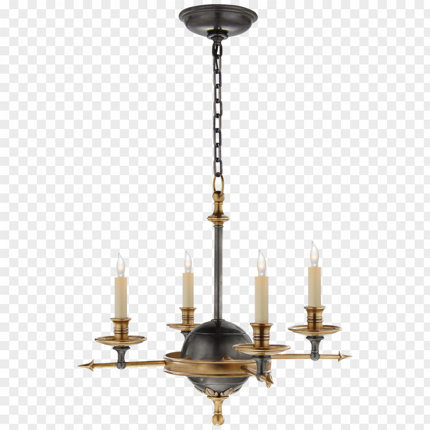 Visual Comfort Leaf And Arrow Chandelier CHC Corporation Of America Small In Bronze PNG
