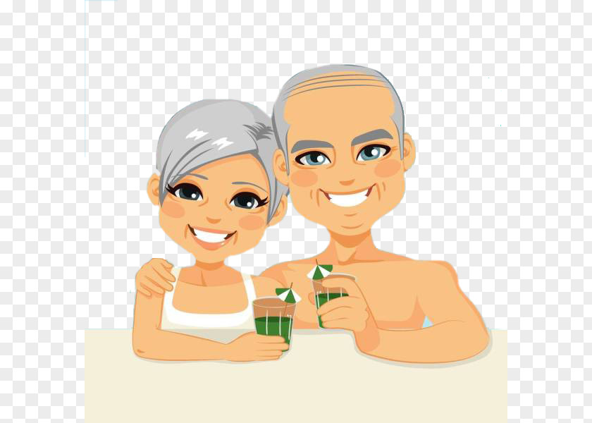 MiddleAged Couple Old Age Royalty-free Cartoon Illustration PNG