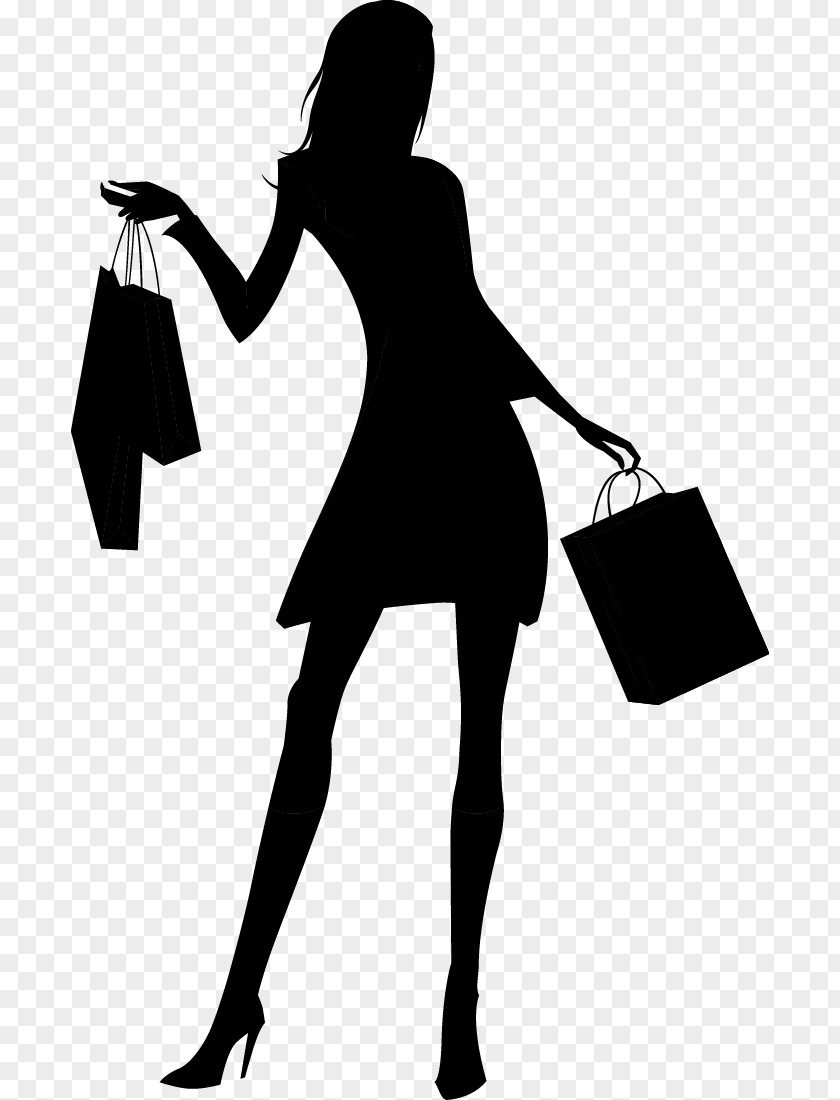 Silhouette Woman Shopping PNG Shopping, Fashion shopping girl silhouette clipart PNG