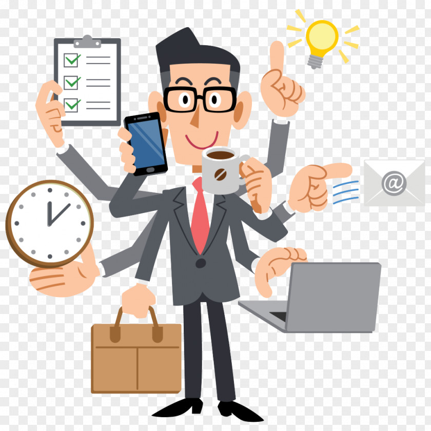 Thinking Man Human Multitasking Businessperson Management Project Manager PNG