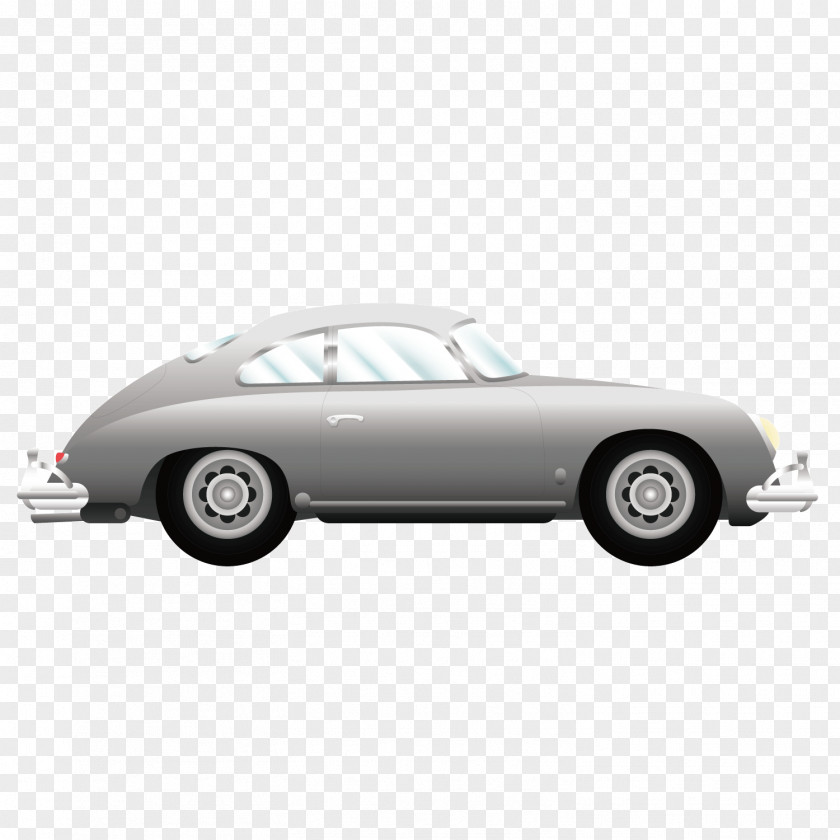 Vector Car Black Classical Vehicle Porsche 356 Classic PNG