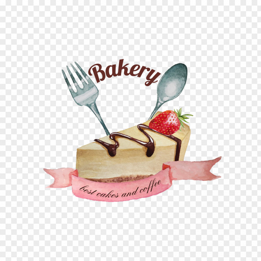 Drawing On The Cake Knife And Fork Watercolor Painting Spoon Illustration PNG