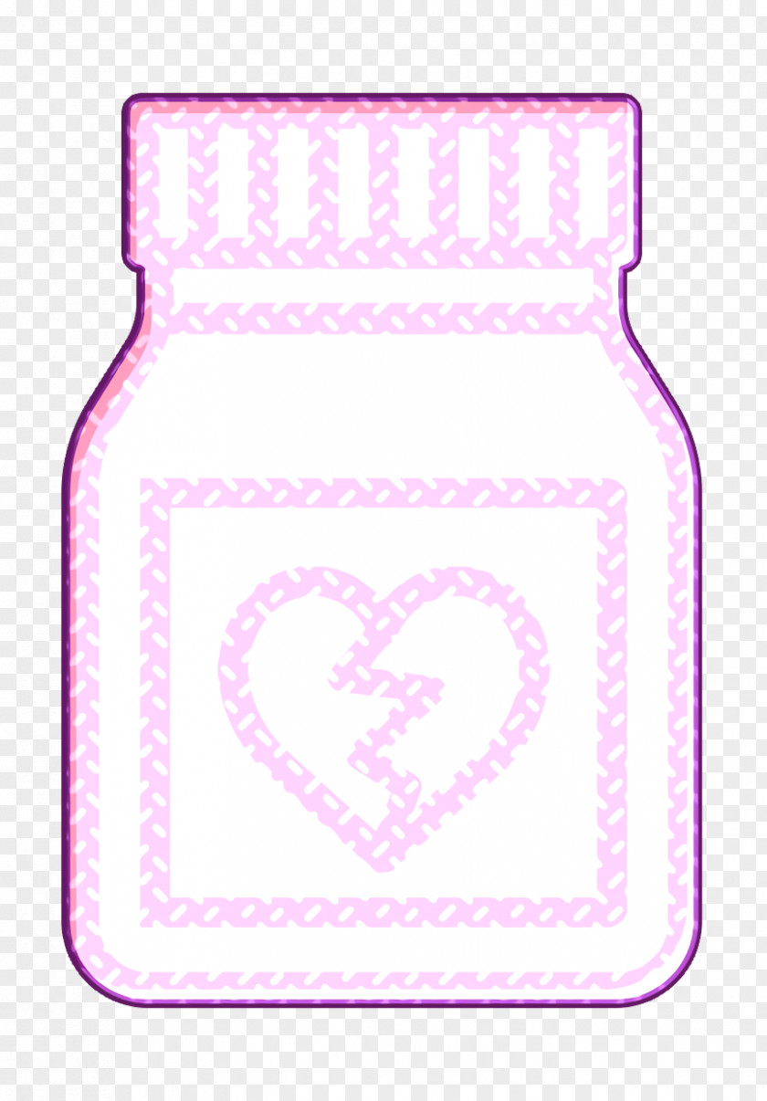Magenta Text Love Icon Pills Pot PNG