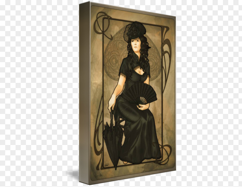 Queen Of Spades Painting Art Nouveau Playing Card PNG
