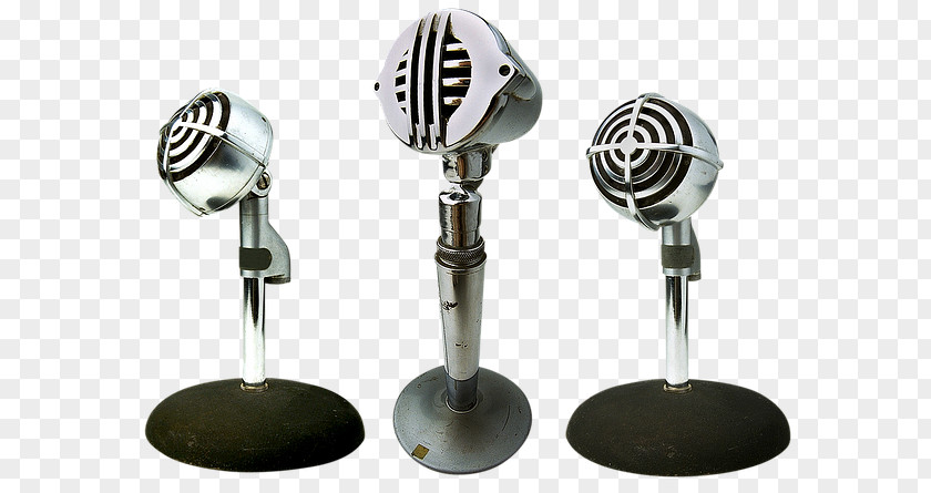 Vintage Silver Microphone Physical Map Wireless Broadcasting Sound Radio PNG