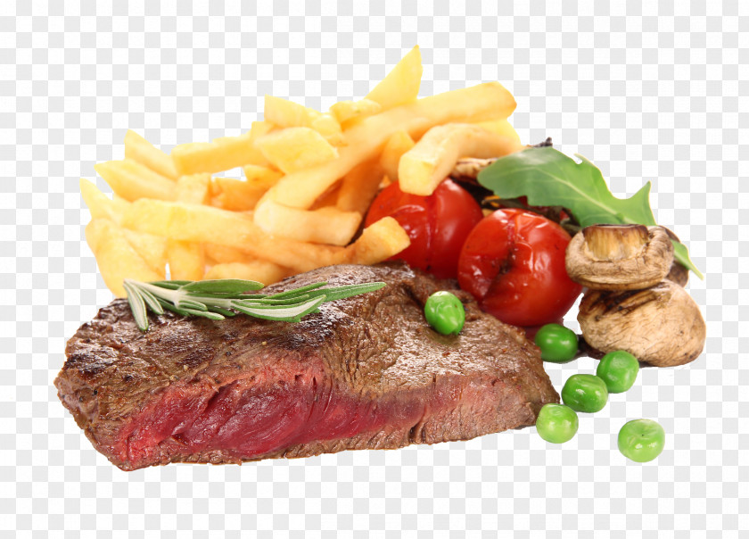 Meat Beefsteak French Fries Barbecue Grill Steak Frites PNG