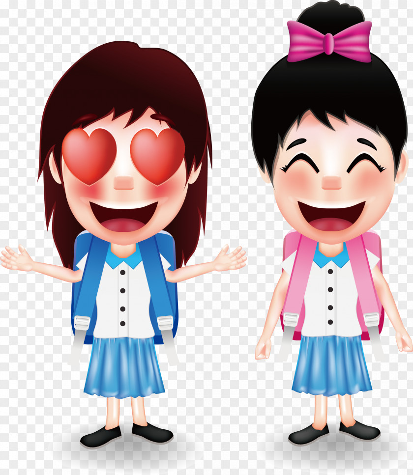 Student Cartoon School Illustration PNG Illustration, Backpack little girl clipart PNG