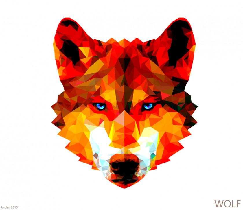 Wolf T-shirt Gray Low Poly Art PNG