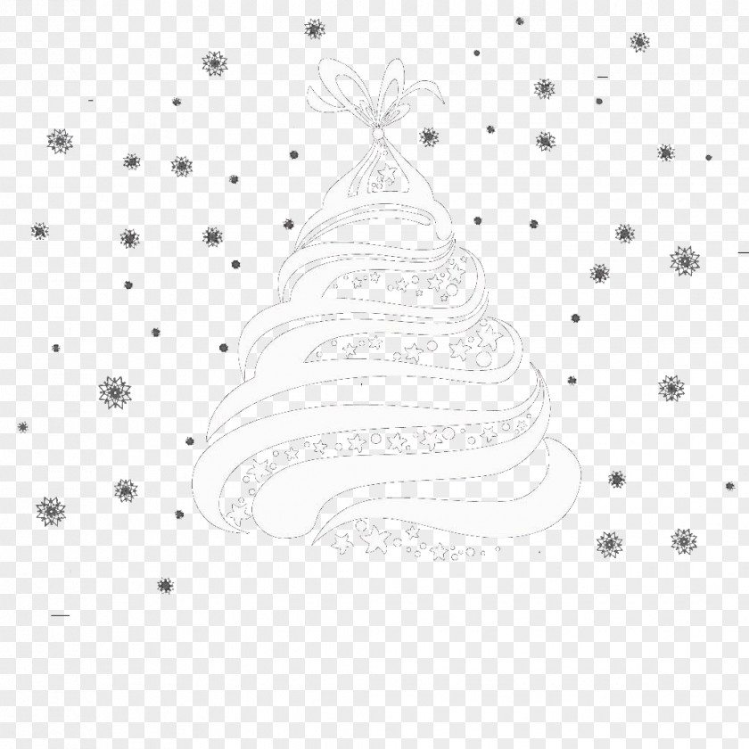 Creative Christmas Poster Tree White Drawing Ornament Pattern PNG