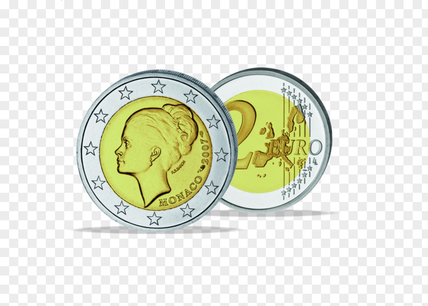 Grace Kelly 2 Euro Coin Commemorative Coins Commemorativi Emessi Nel 2007 PNG