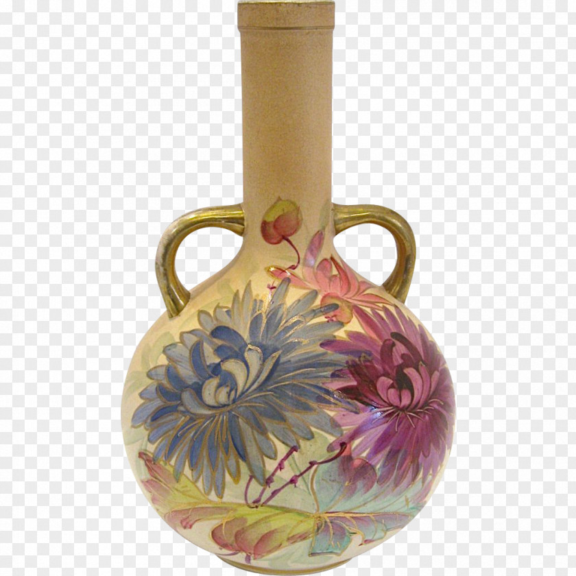 Vase Ceramic English Earthenware Pottery Chrysanthemum PNG