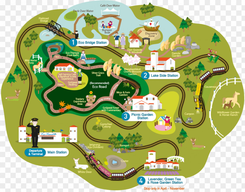Water Map Ecoland Theme Park Gotjawal Forest Love Land Train PNG