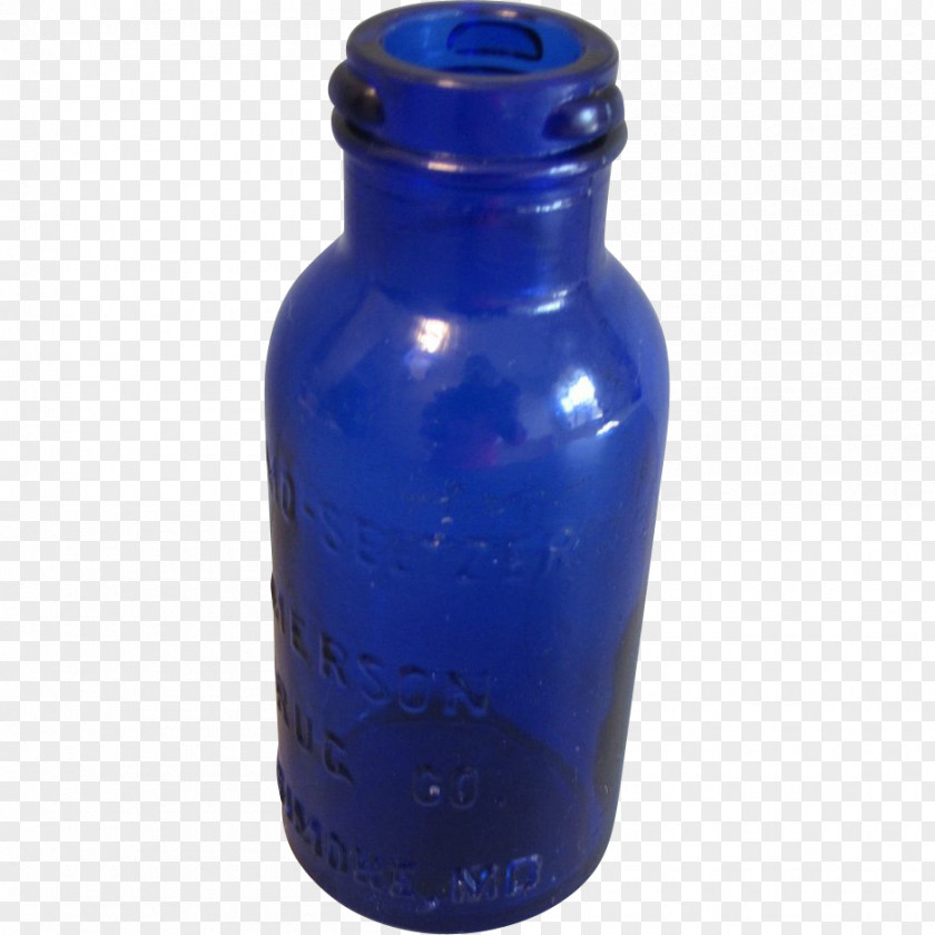 Bottle Water Bottles Glass Cobalt Blue Liquid Cylinder PNG