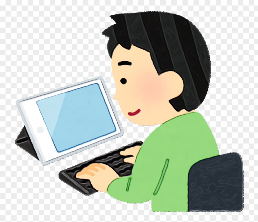 Cartoon Job Technology Learning Computer PNG