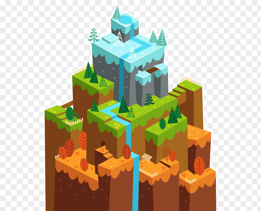Isometric Town Monument Valley Graphics In Video Games And Pixel Art Tile-based Game Low Poly PNG