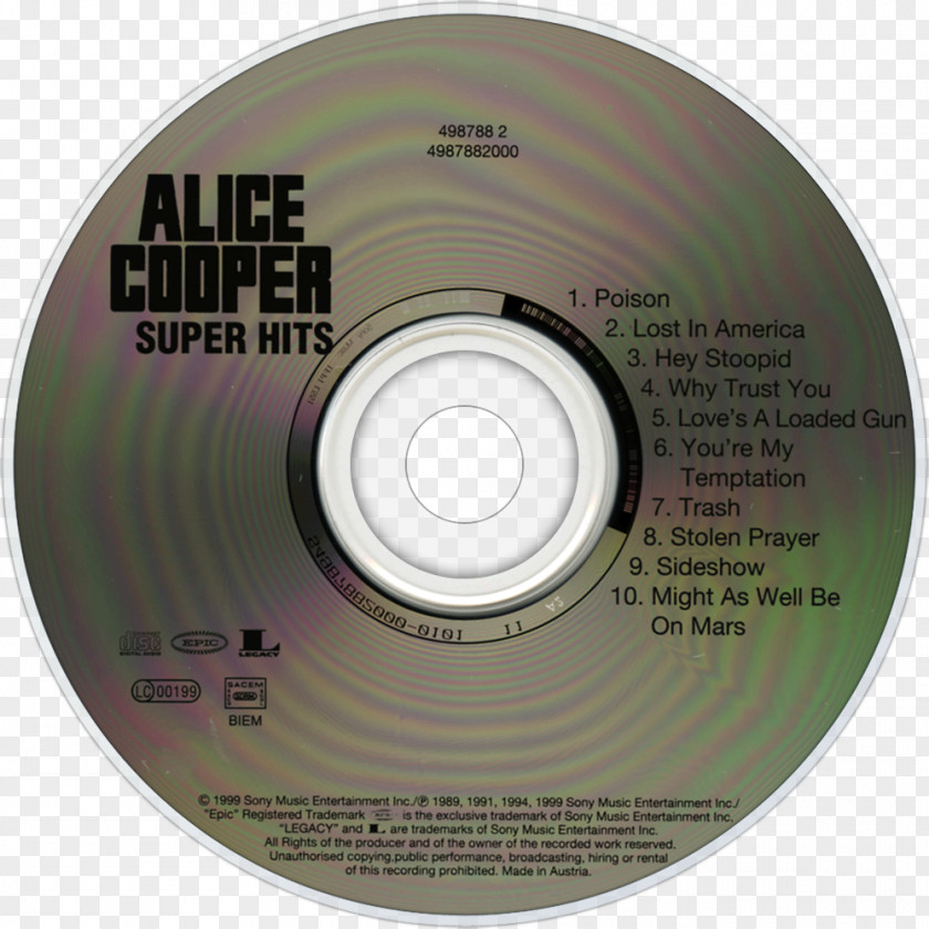 Alice Cooper Compact Disc Mascara And Monsters: The Best Of House Fire Super Hits PNG
