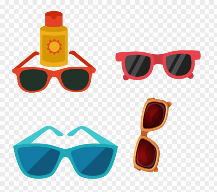 Cartoon Sunscreen Sunglasses Goggles Image Design PNG