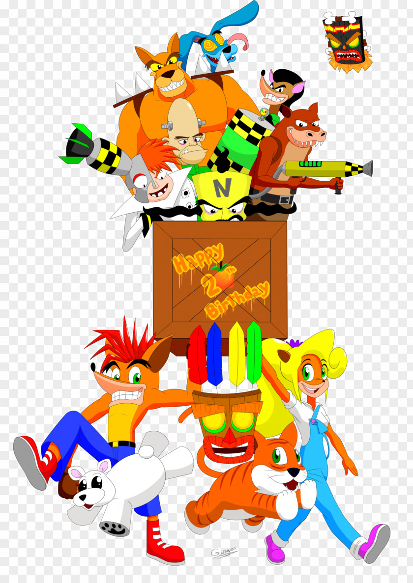 Crash Bandicoot Guaguan Fan Art Birthday PNG