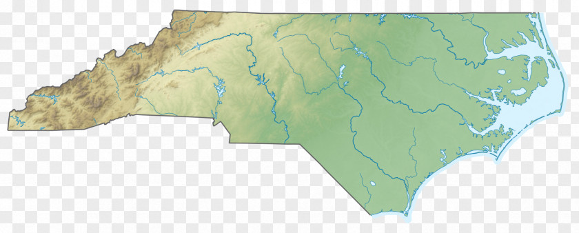 Cut North Carolina South Appalachian Mountains Physische Karte Map PNG