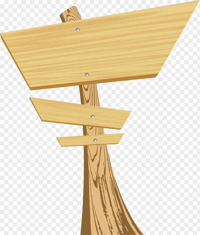 Direction Sign Wood PNG