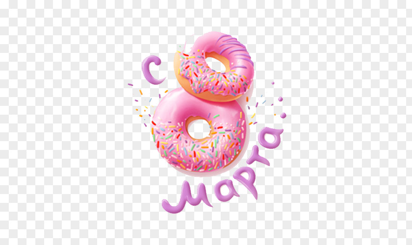 Realistic Pink Donut Doughnut VKontakte PNG