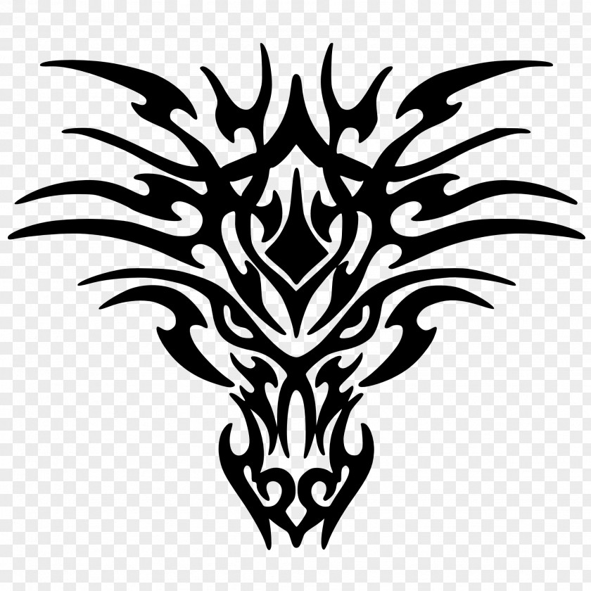 Black Tattoo Dragon Images And White Clip Art PNG