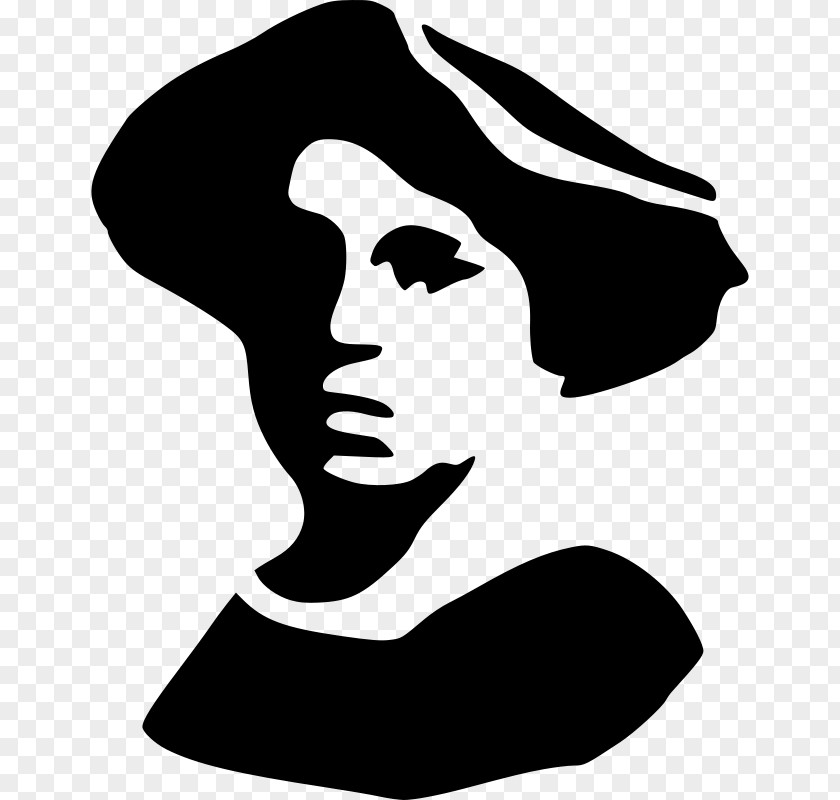 Feminist Stencil Emma Goldman Anarcha-feminism Black And White Clip Art PNG