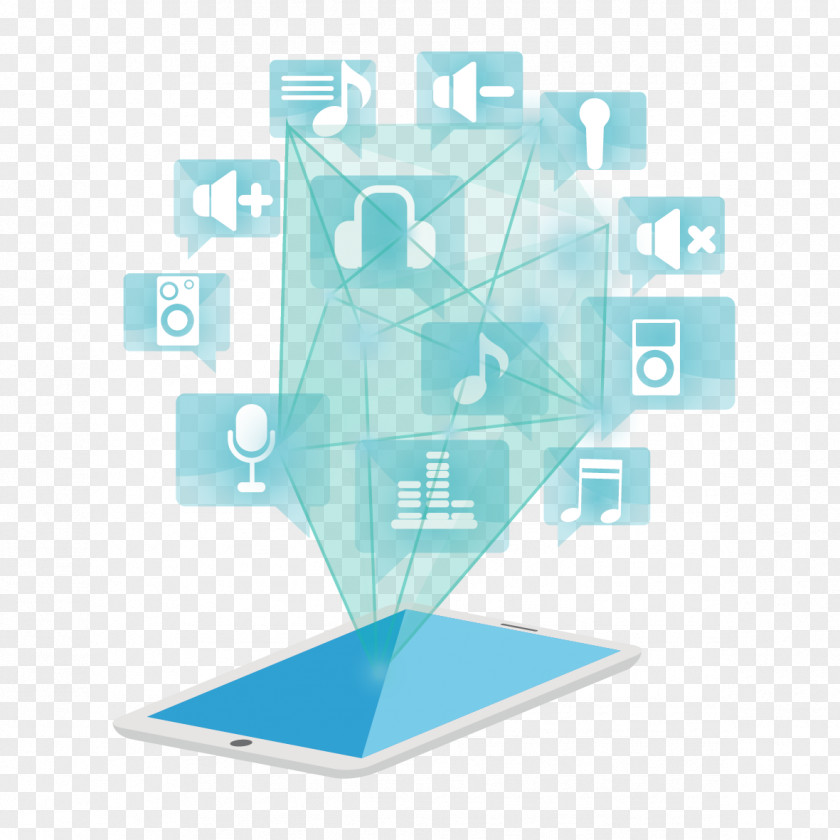 Vector Mobile Phone And Icons Graphic Design Illustration PNG