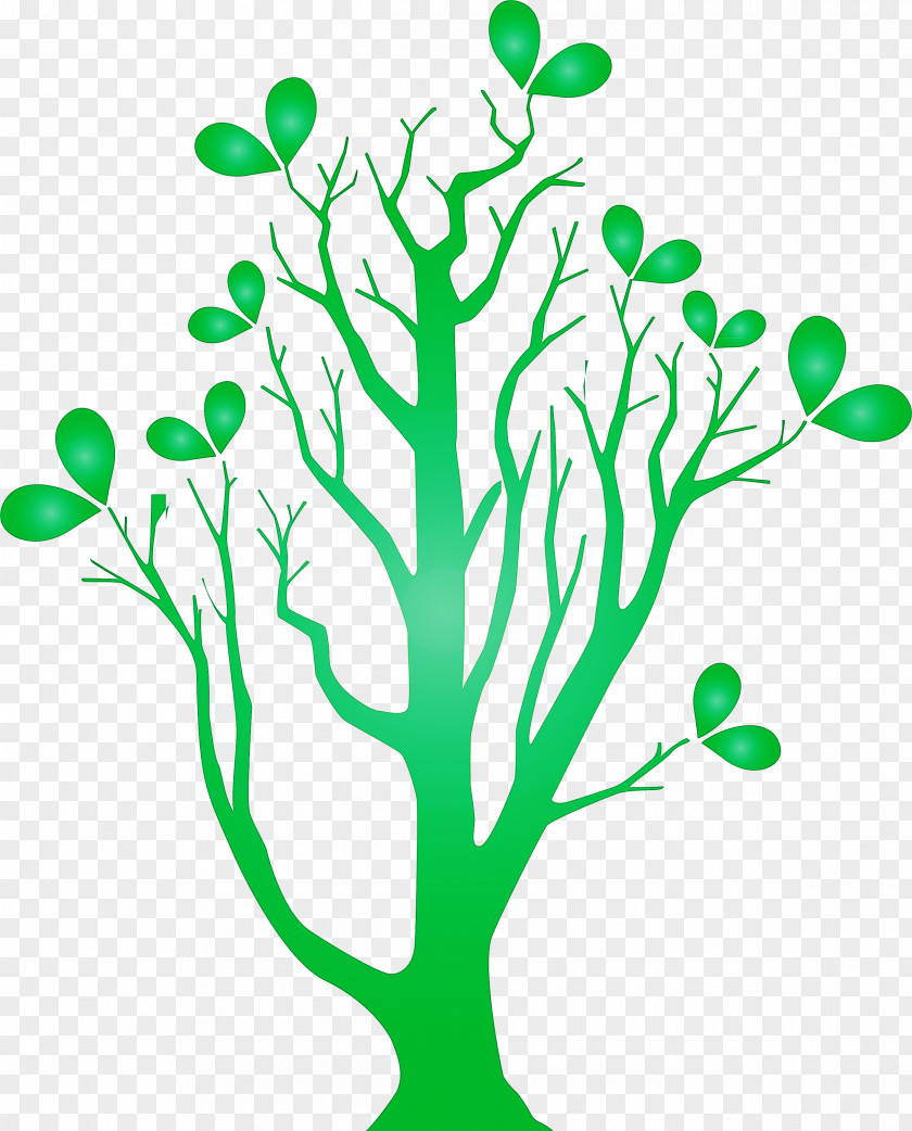 Green Leaf Plant Stem Tree PNG