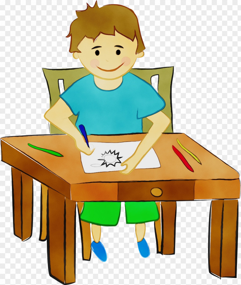 Picnic Table Child Art School Desk PNG