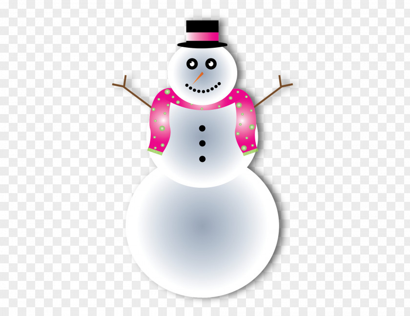 Winter Snowman Christmas Illustration PNG