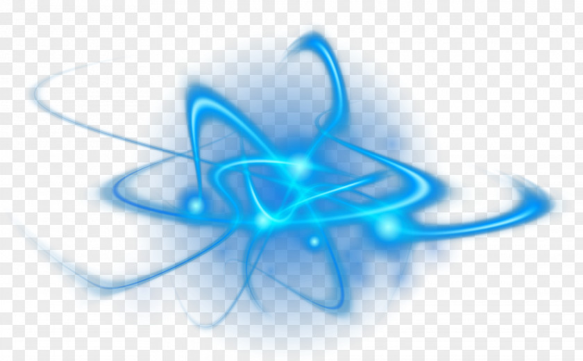 Cool Blue Light Effect Line Material PNG