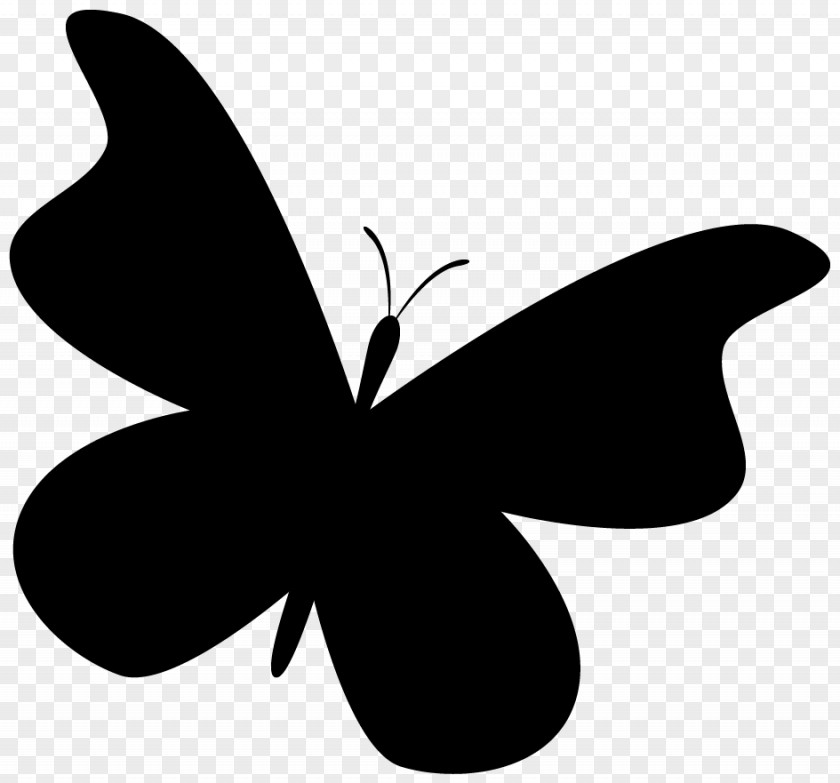 M Clip Art Silhouette Leaf Brush-footed Butterflies Black & White PNG