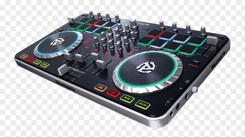 DJ Controller Numark Mixtrack Quad Pro Audio Mixers Mixdeck PNG