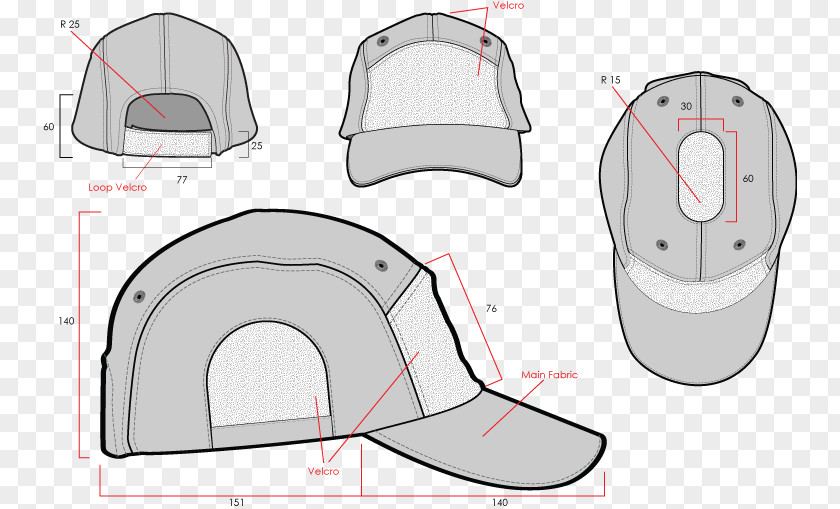 Hat Sewing Pattern Baseball Cap Dimension Privateer PNG