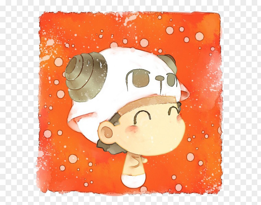 Watercolor Aries Avatar Illustration PNG