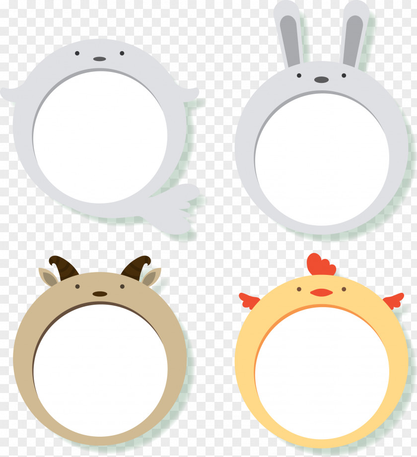 Cute Animal Decorative Frame PNG